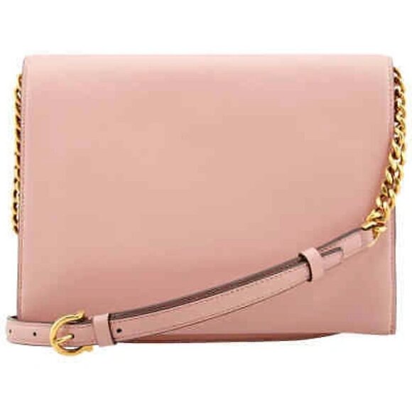 New SALVATORE FERRAGAMO Gancini Square Trifolio Flap Leather Shoulder Handbag - Picture 3 of 7